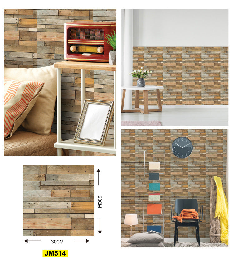 Wood Grain Sticker Living Room 3D Wallpaper Home Decoration Wallpaper